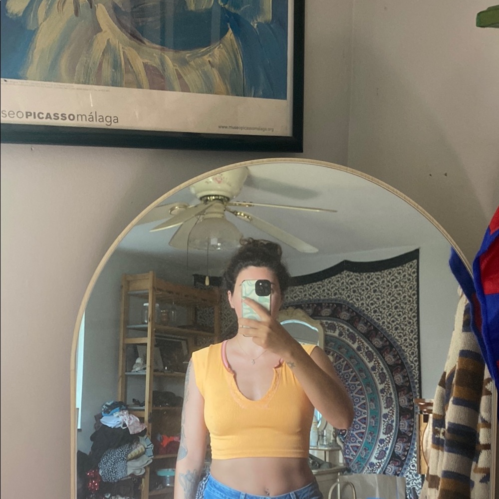 Urban Outfitters Mustard Crop Top